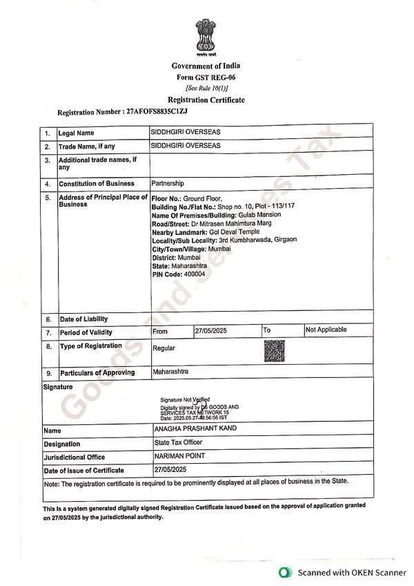 GST Certificate certificate